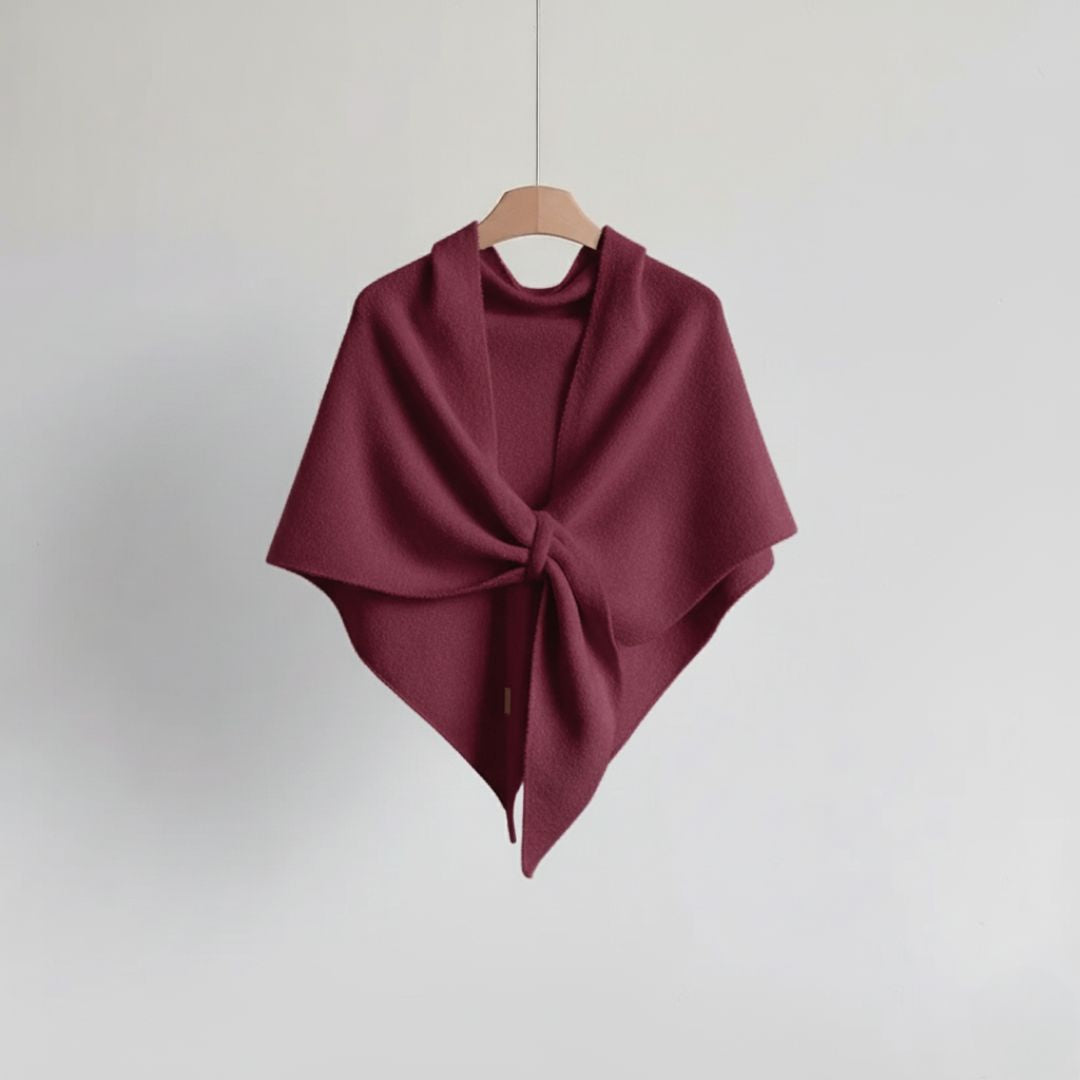Poncho Schal aus Woll-Mix für Damen