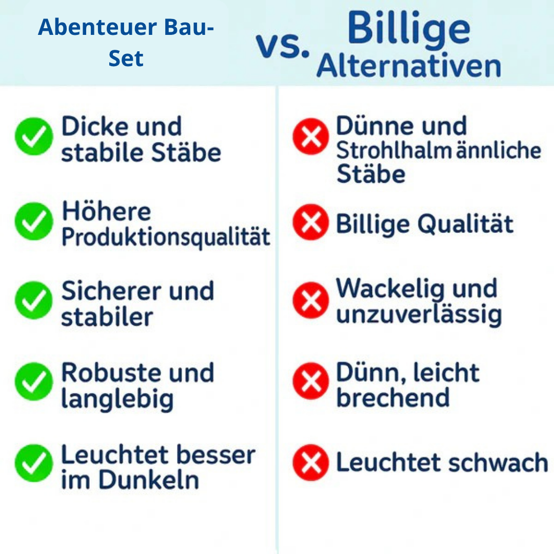 Abenteuer Bau-Set für Kinder mit Leuchtstäben