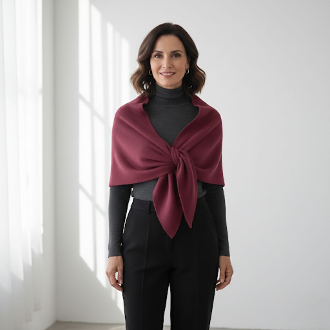Poncho Schal aus Woll-Mix für Damen
