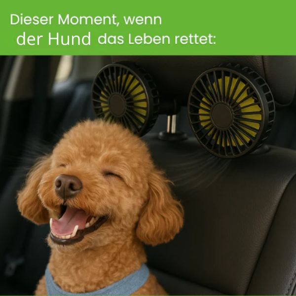 Ventilator für Hunde im Auto – USB mit Doppellüfter