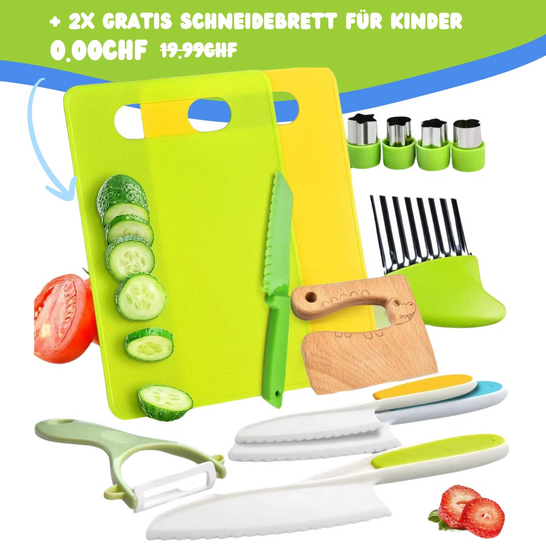 MiniChef™ - Kinderkochset inkl. 2x GRATIS Kinder-Schneidebretter