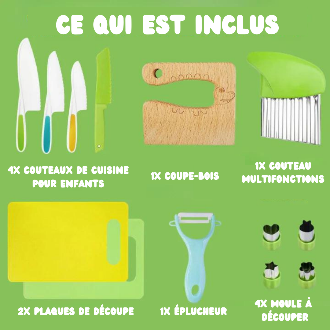 MiniChef™ - Set de cuisine pour enfants y compris 2x planches à découper GRATUITES