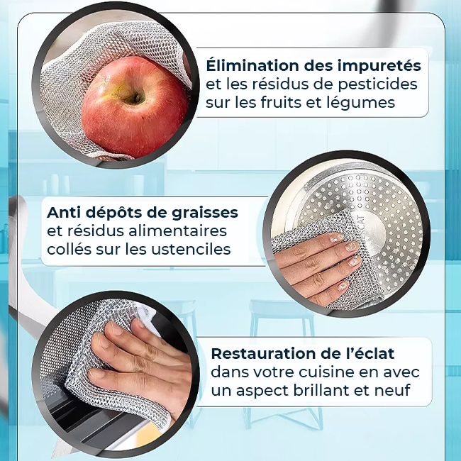 KitchenClean - Chiffons en laine d'acier